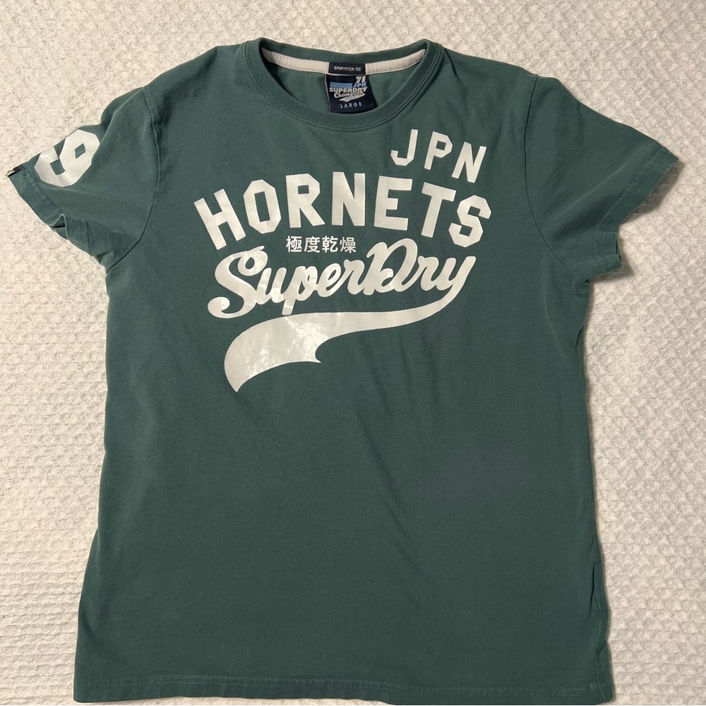 Superdry Sportpitch Tee in Green and White